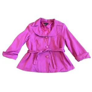 Sandro Sportswear Bold Purple Blazer Button-Down Textured Cotton Size Large