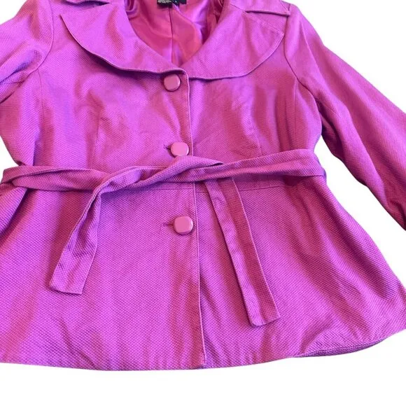 Sandro Sportswear Bold Purple Blazer Button-Down Textured Cotton Size Large