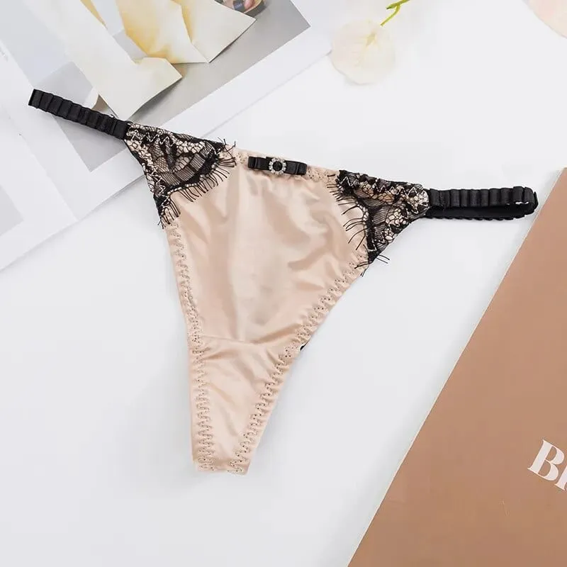Satin and Lace Thong