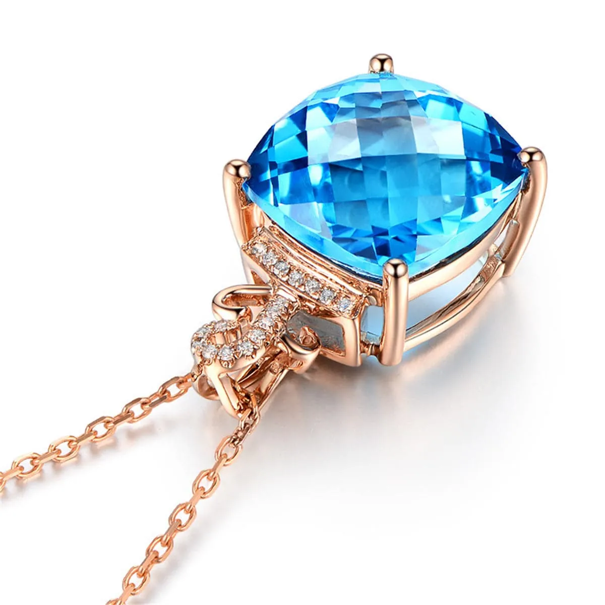 Seablue Crystal & Cubic ZirconiaPendant Necklace