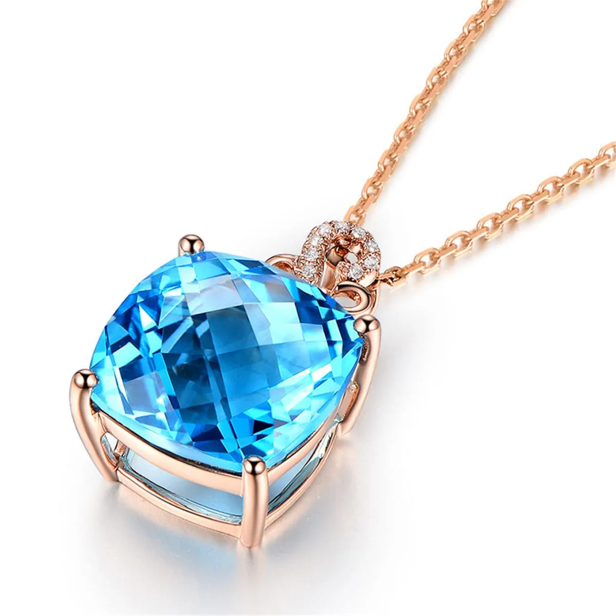 Seablue Crystal & Cubic ZirconiaPendant Necklace