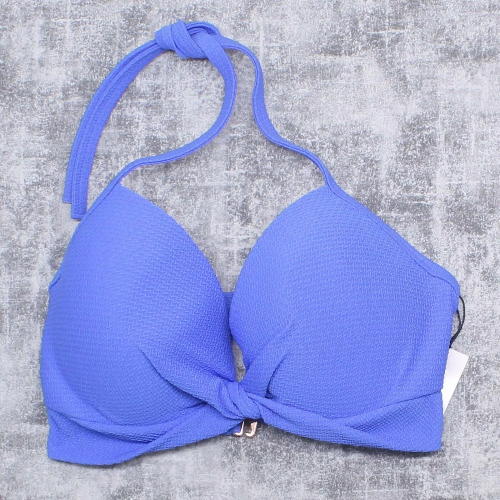 Shade & Shore Women's Light Lift Twist-Front Textured Bikini Top