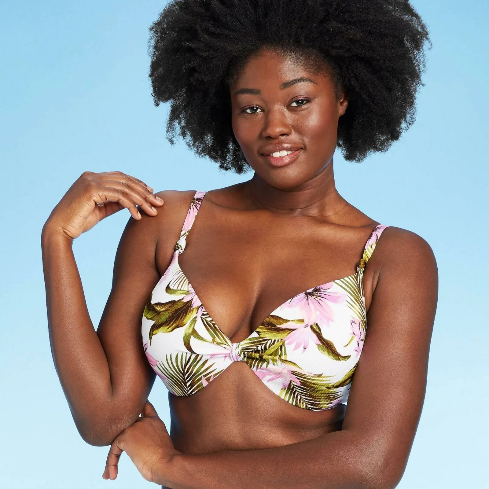 Shade & Shore Women's Lightly Lined Textured Bikini Top