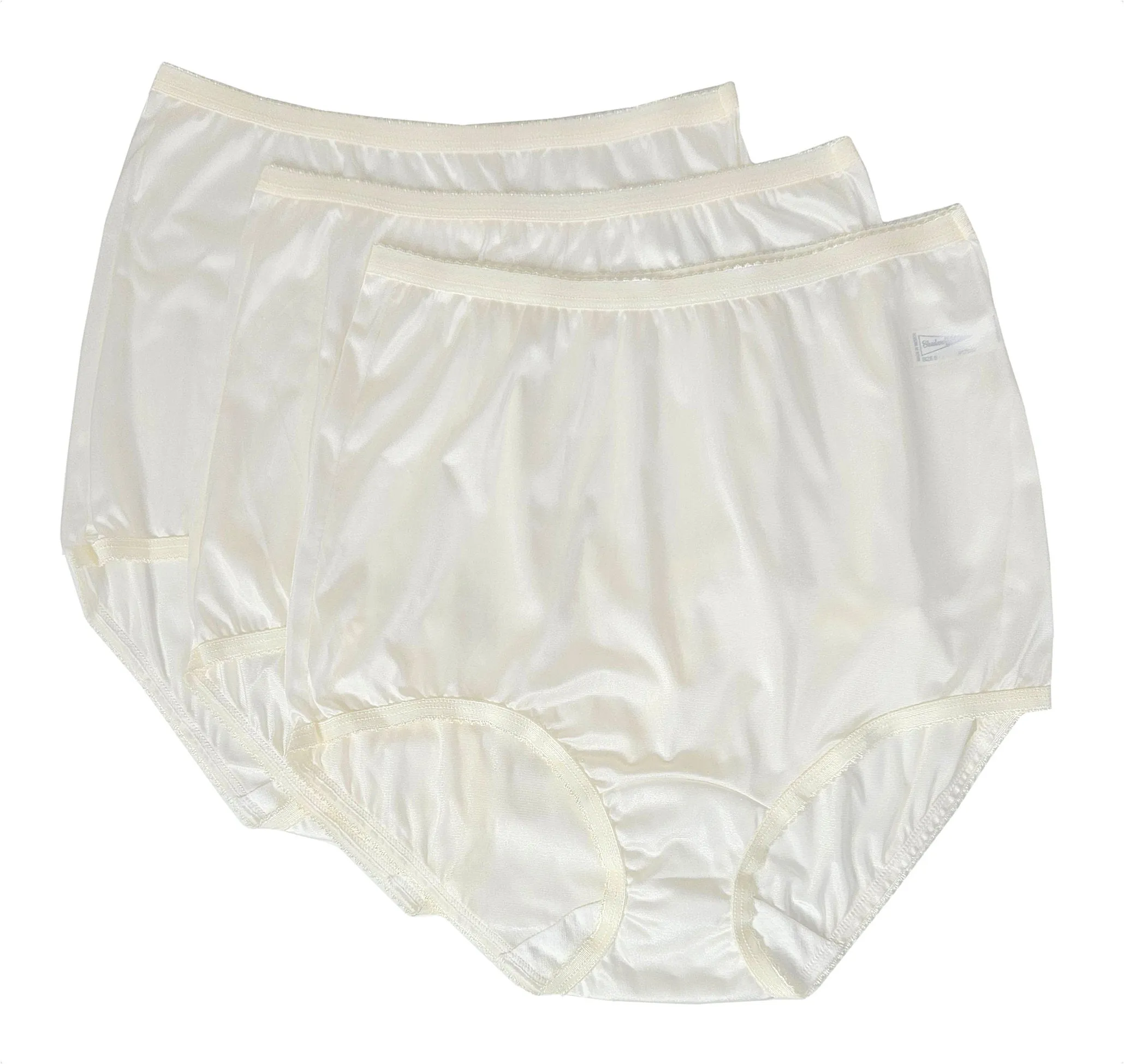 Shadowline Panties Women's Full Brief Silky Nylon Underwear 3-Pack Style 17042