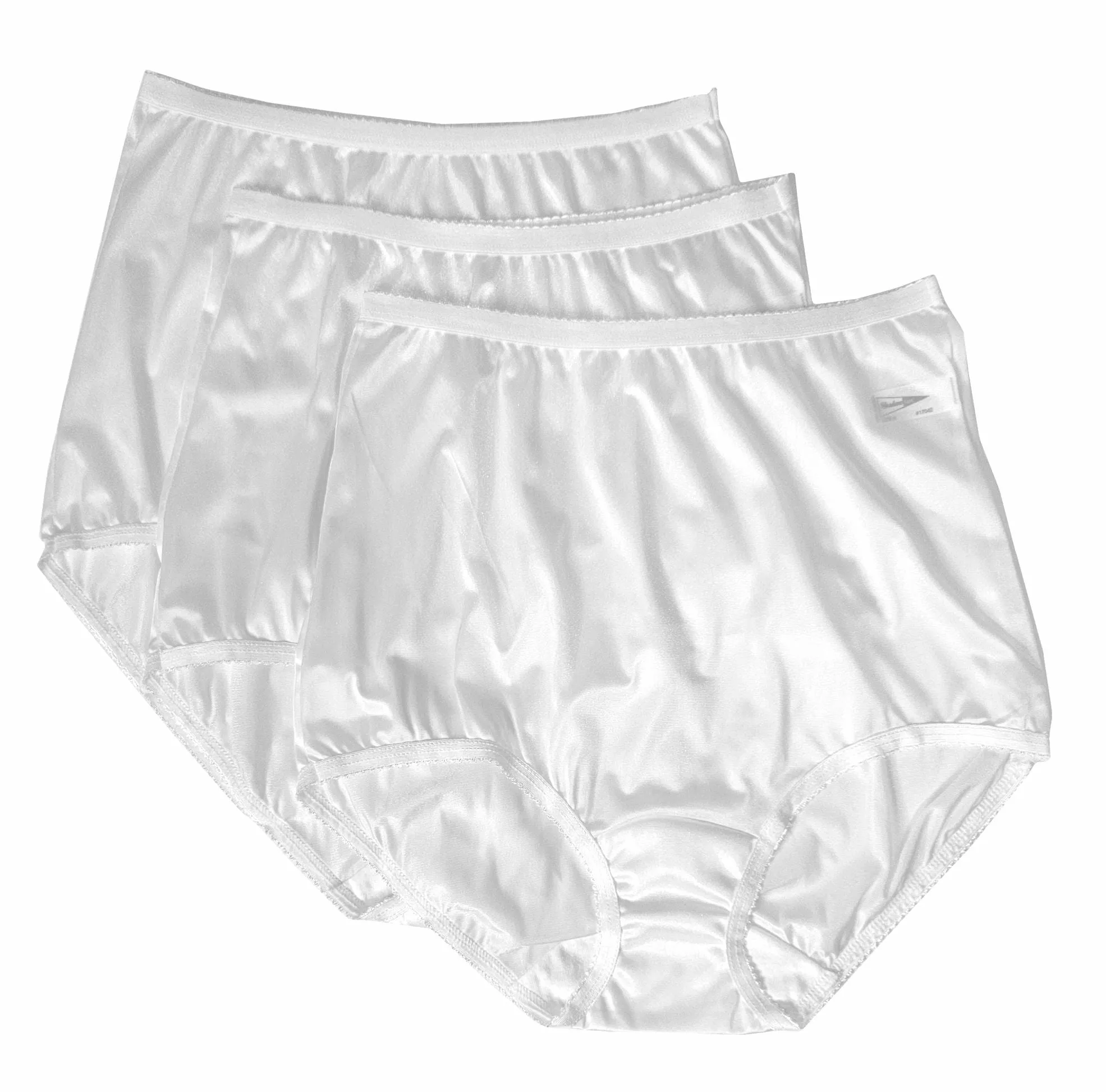 Shadowline Panties Women's Full Brief Silky Nylon Underwear 3-Pack Style 17042