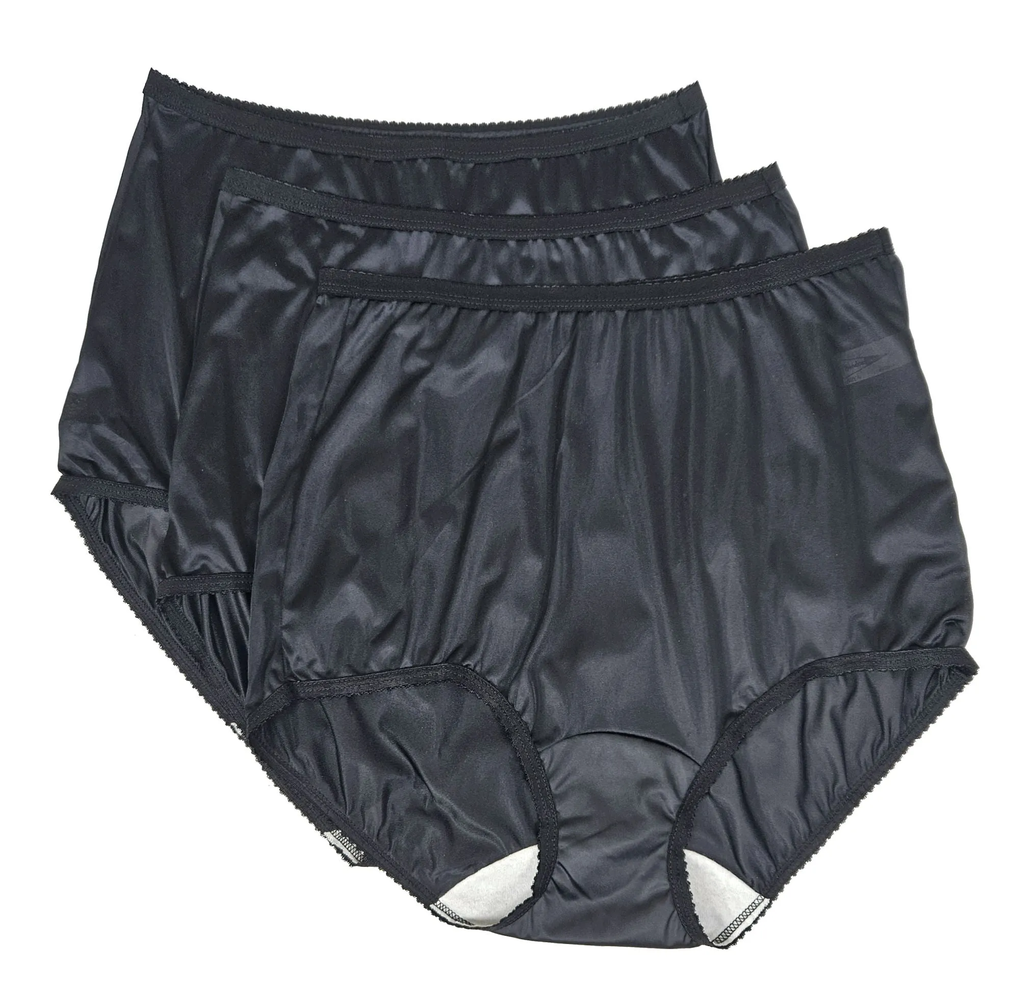 Shadowline Panties Women's Full Brief Silky Nylon Underwear 3-Pack Style 17042