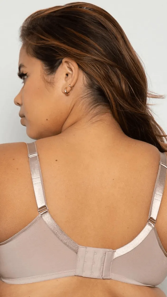 Sheer Mesh Unlined Underwire Bra - Bark