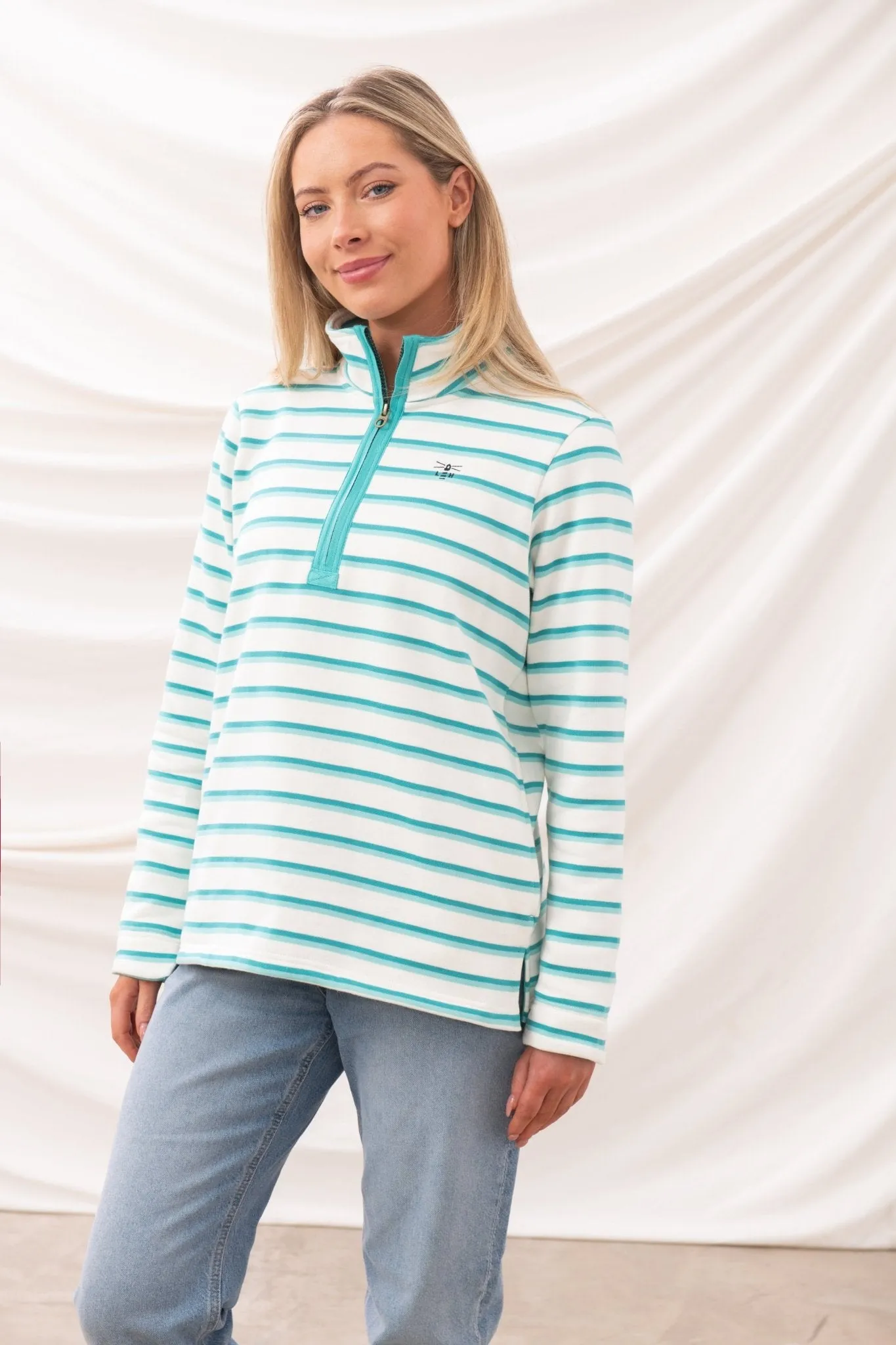 Shore Sweatshirt - Soft Teal Stripe