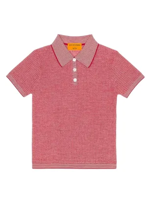 Shrunken Polo In Cashmere | True Red/Cream
