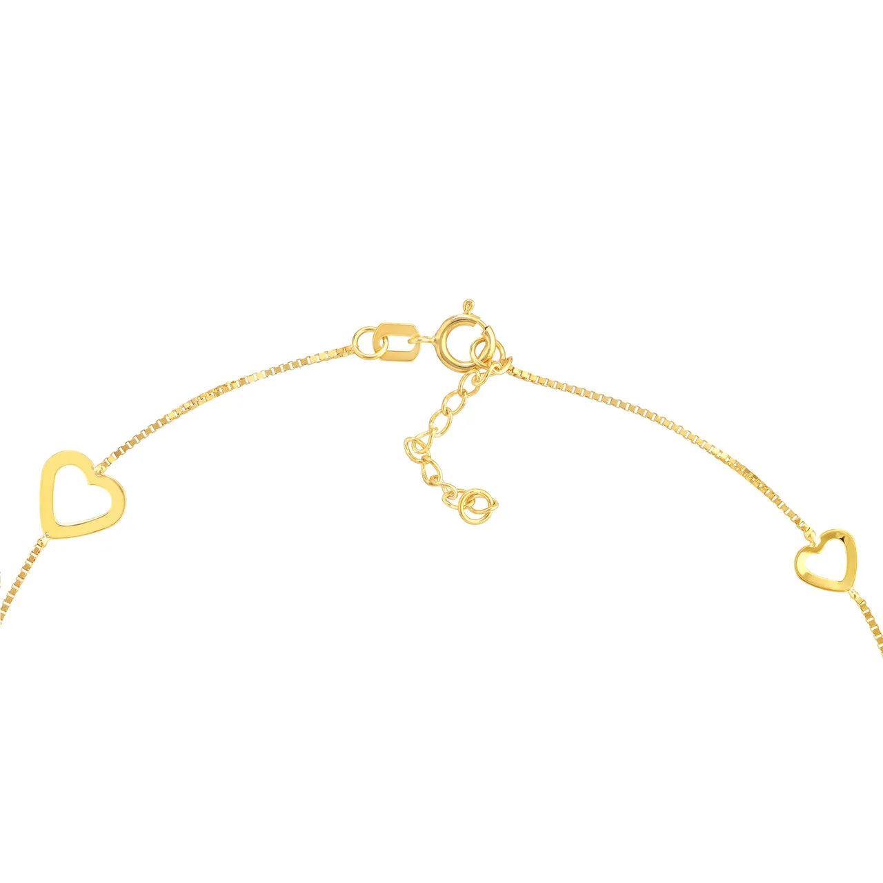 Sideways Open Hearts Adjustable Anklet