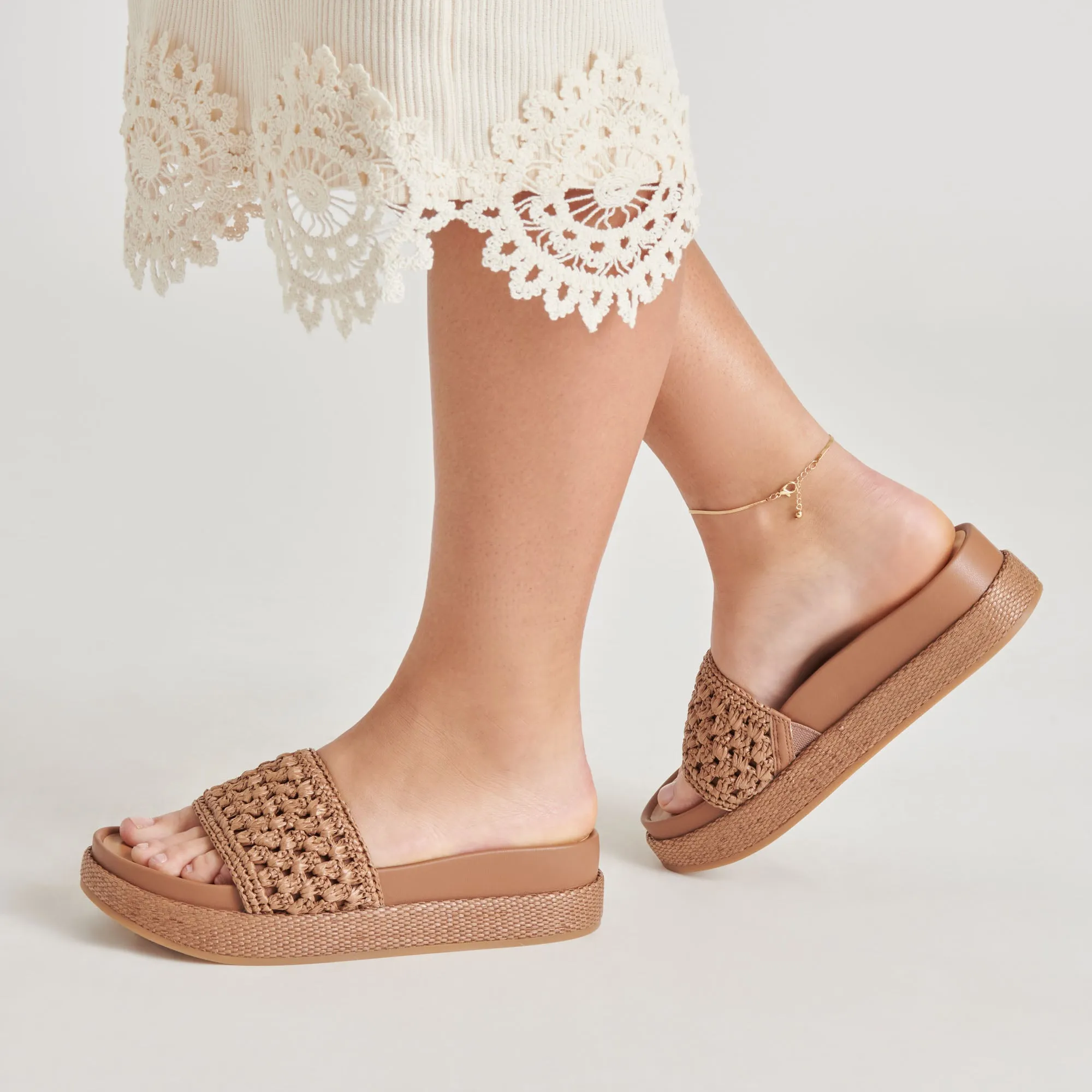 SIDONA SANDALS BROWN RAFFIA