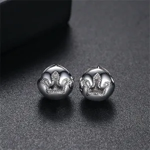 Silver-Plated Crown Wrap Huggie Earrings