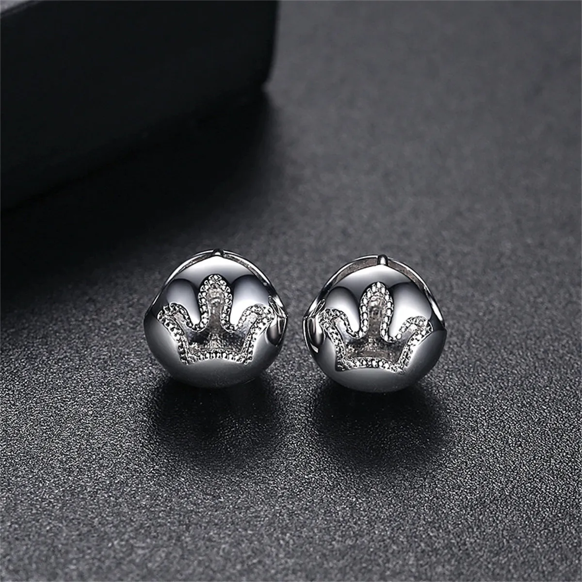 Silver-Plated Crown Wrap Huggie Earrings