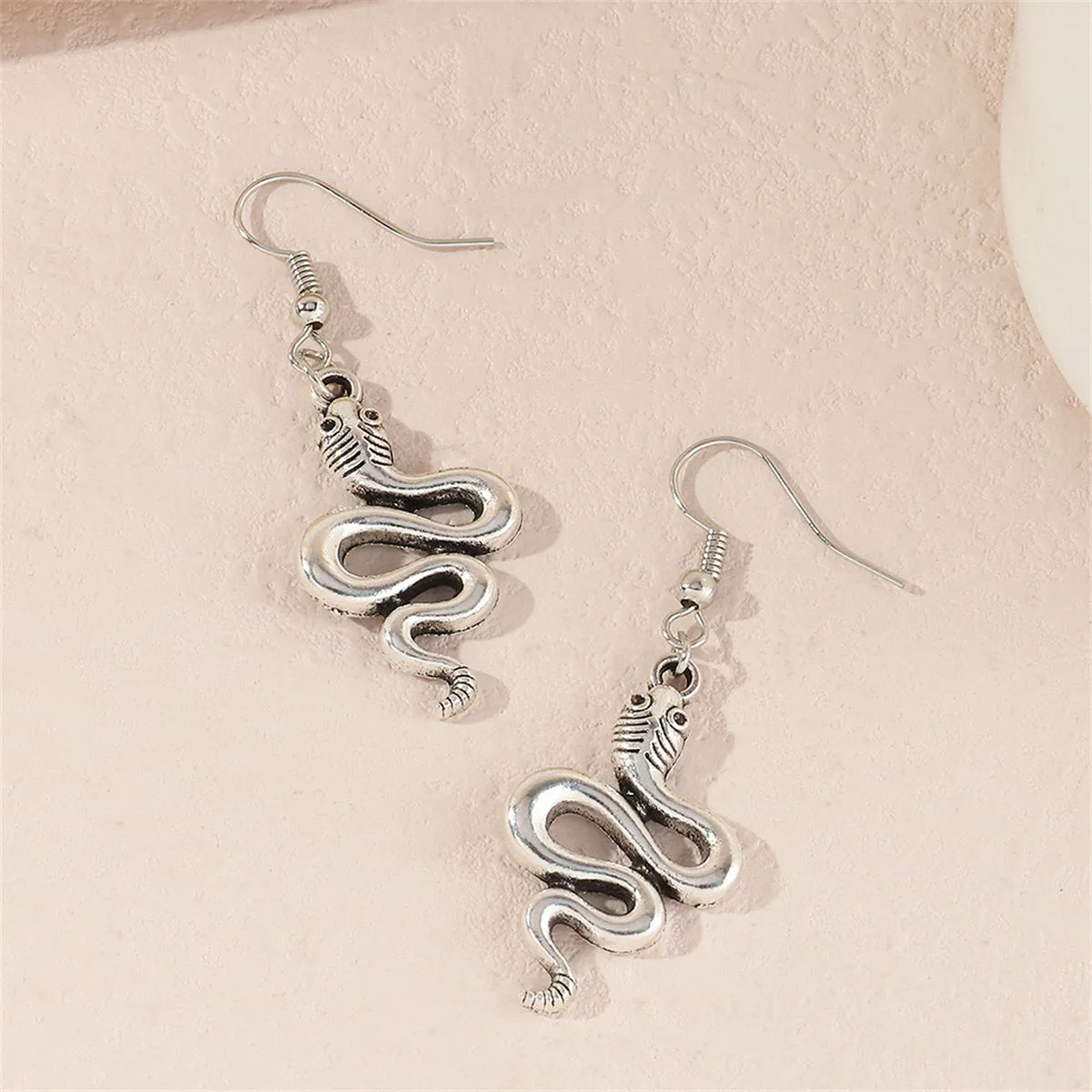 Silver-Plated Rattlesnake Drop Earrings