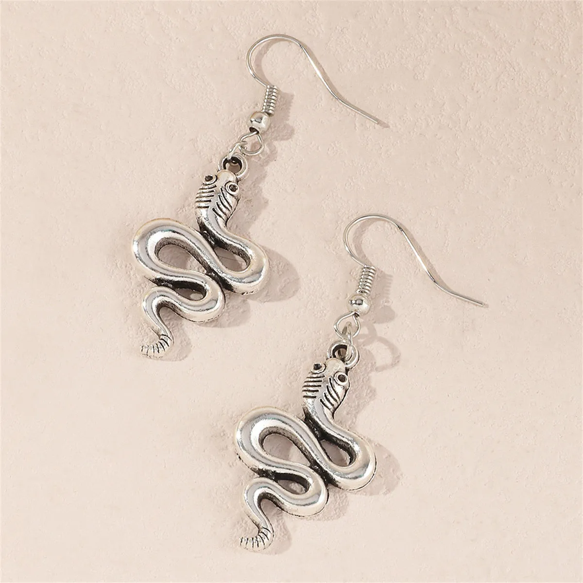 Silver-Plated Rattlesnake Drop Earrings