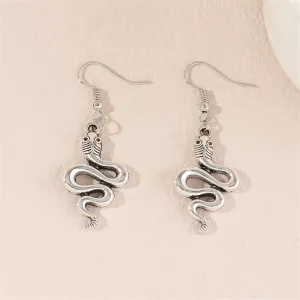 Silver-Plated Rattlesnake Drop Earrings