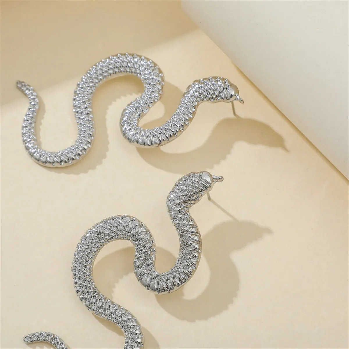 Silver-Plated Snake Drop Earrings