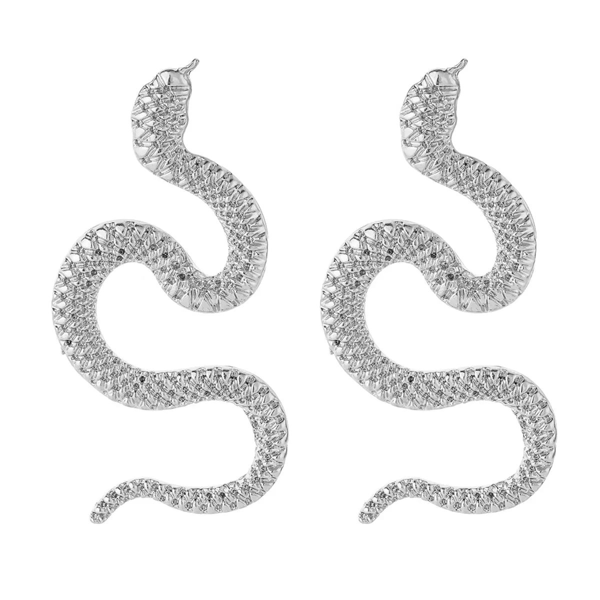 Silver-Plated Snake Drop Earrings