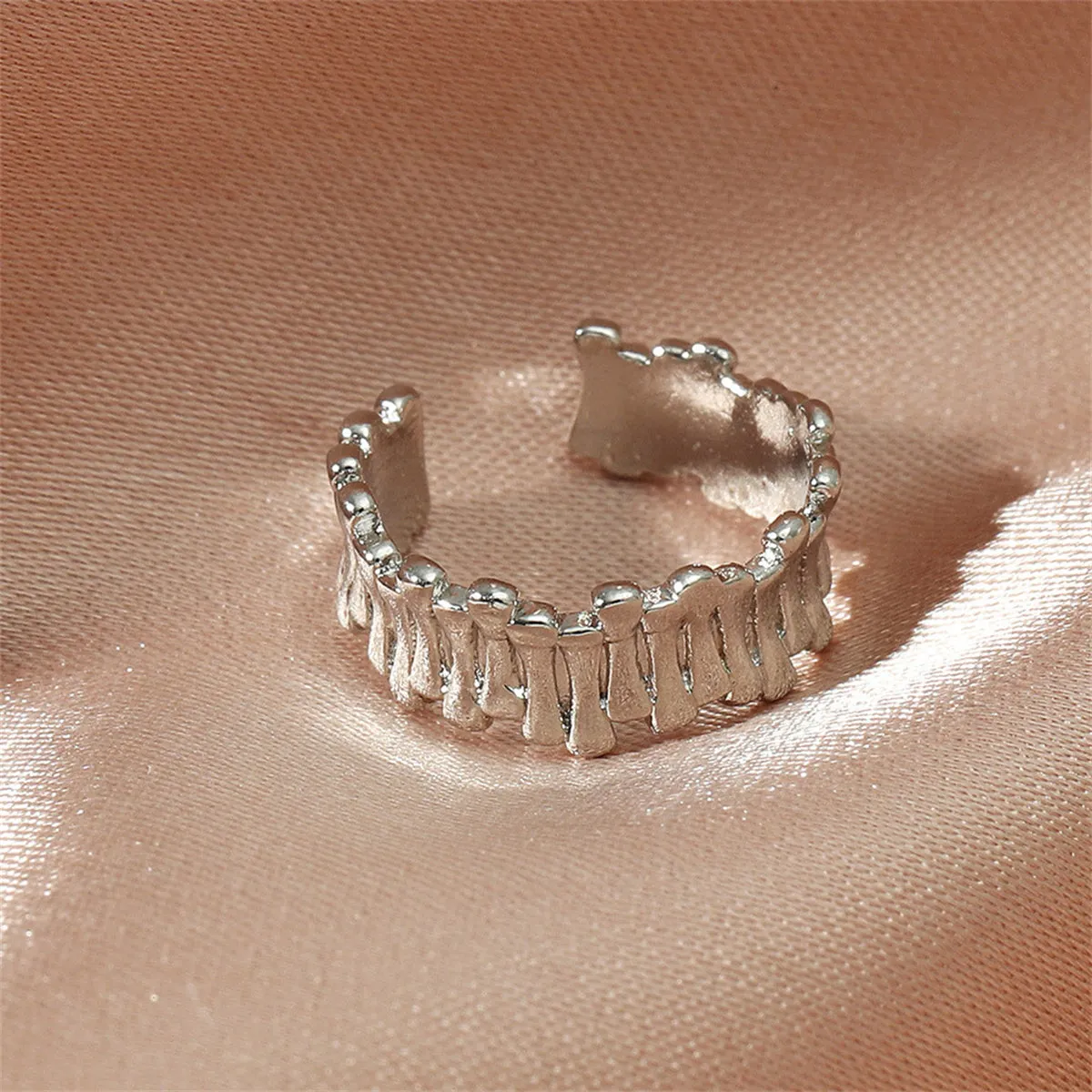Silver-Plated Stacked Bar Ear Cuff
