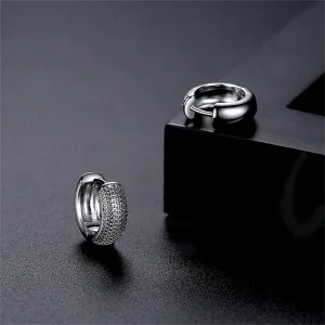 Silver-Plated Textured Huggie Earrings