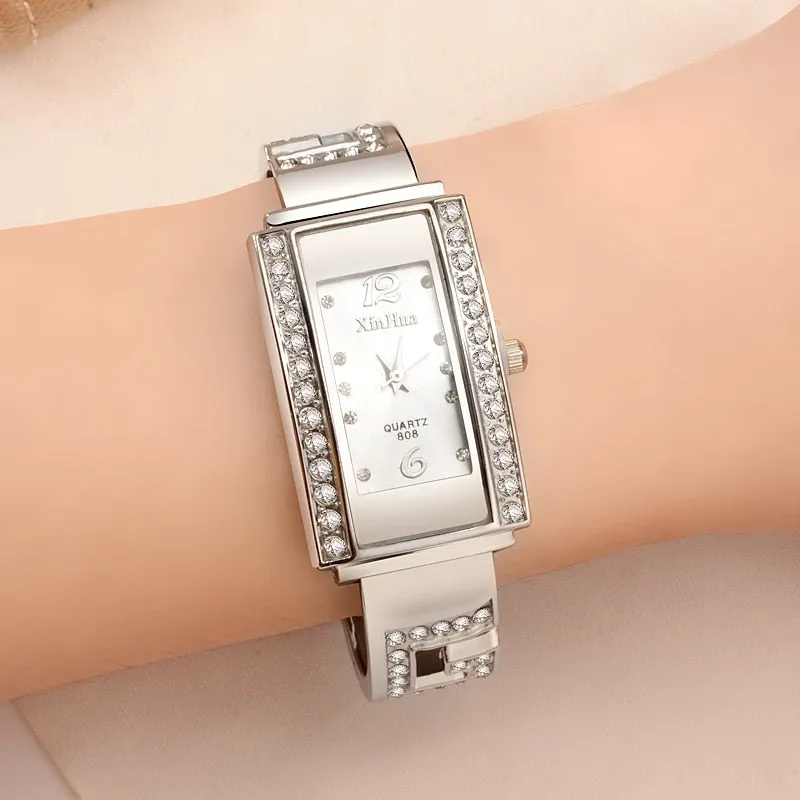 Silver Women's Bracelet Wristwatch