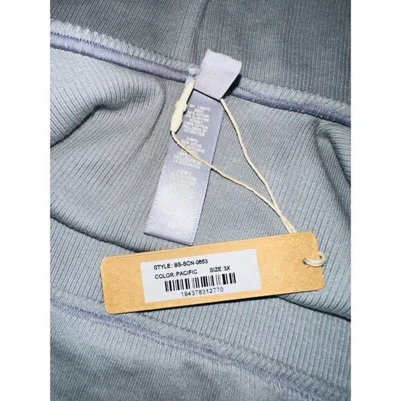 SKIMS ribbed scoop neck bodysuit new nwt 3X women's soft gray