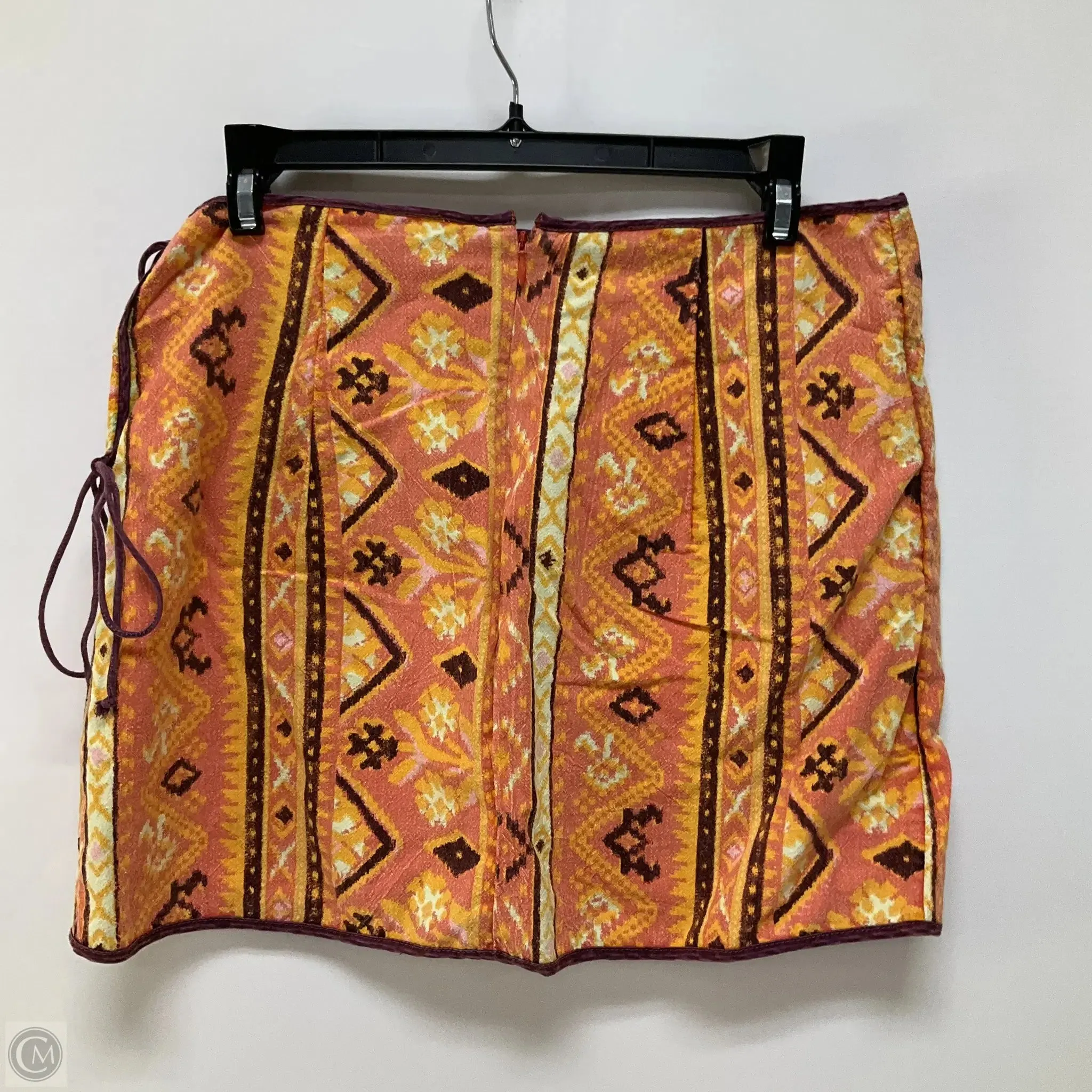 Skirt Mini & Short By Free People In Orange & Yellow, Size: 8