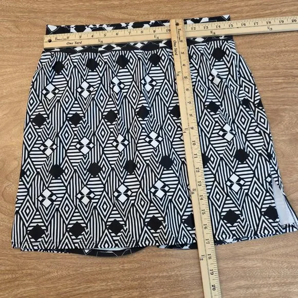 Skort Obsession Women's Mini Skort Tennis Golf Black &amp; White Pockets Large