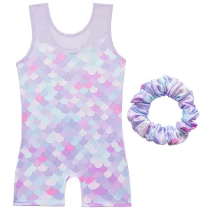 Sleeveless Ballet Dance Leotard with Athletic Shorts for Girls - Gymnastics Biketard for Stage Performance