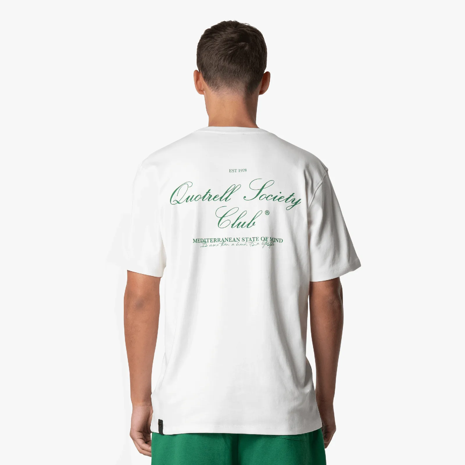 SOCIETY CLUB TEE | OFF WHITE/GREEN