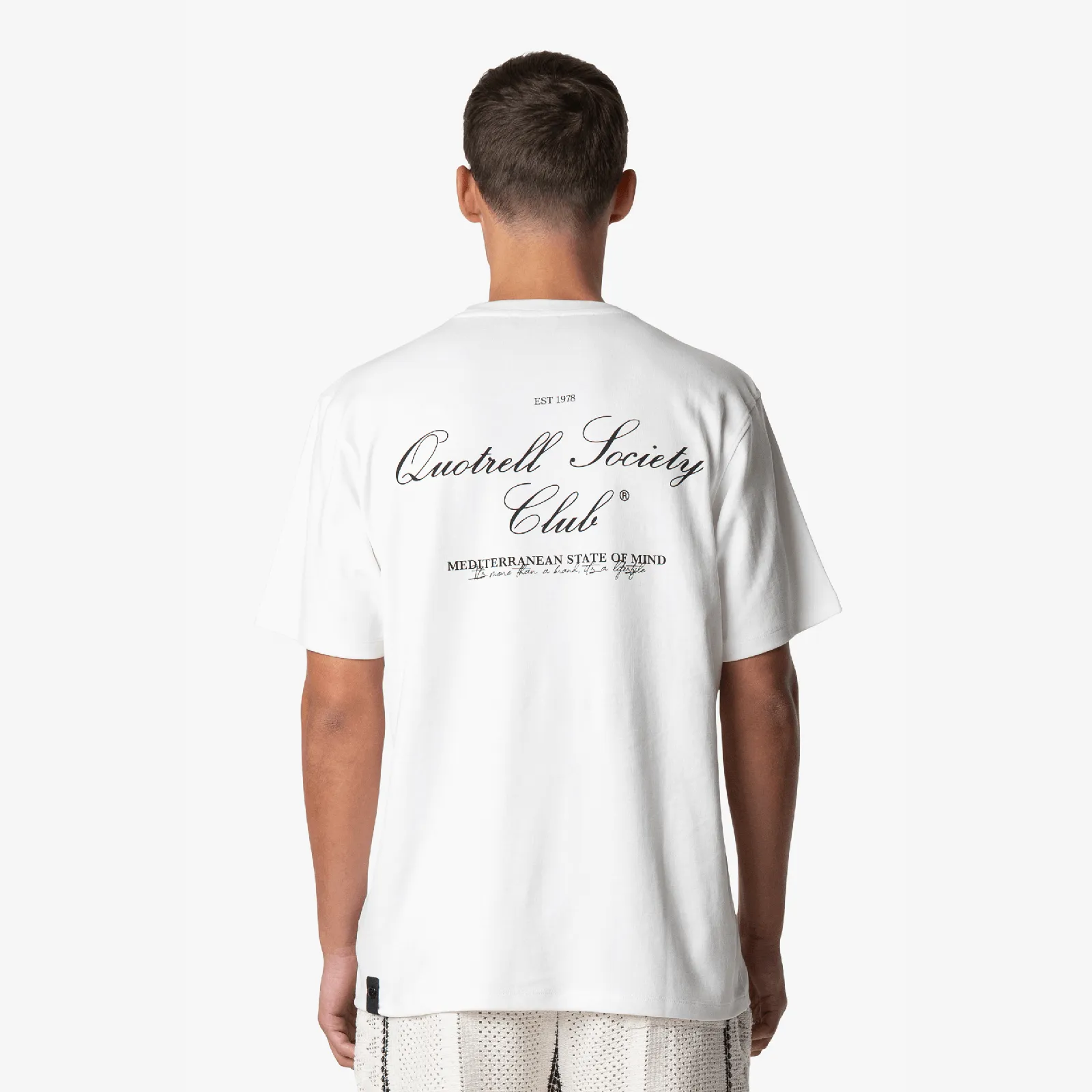 SOCIETY CLUB TEE | WHITE/BLACK