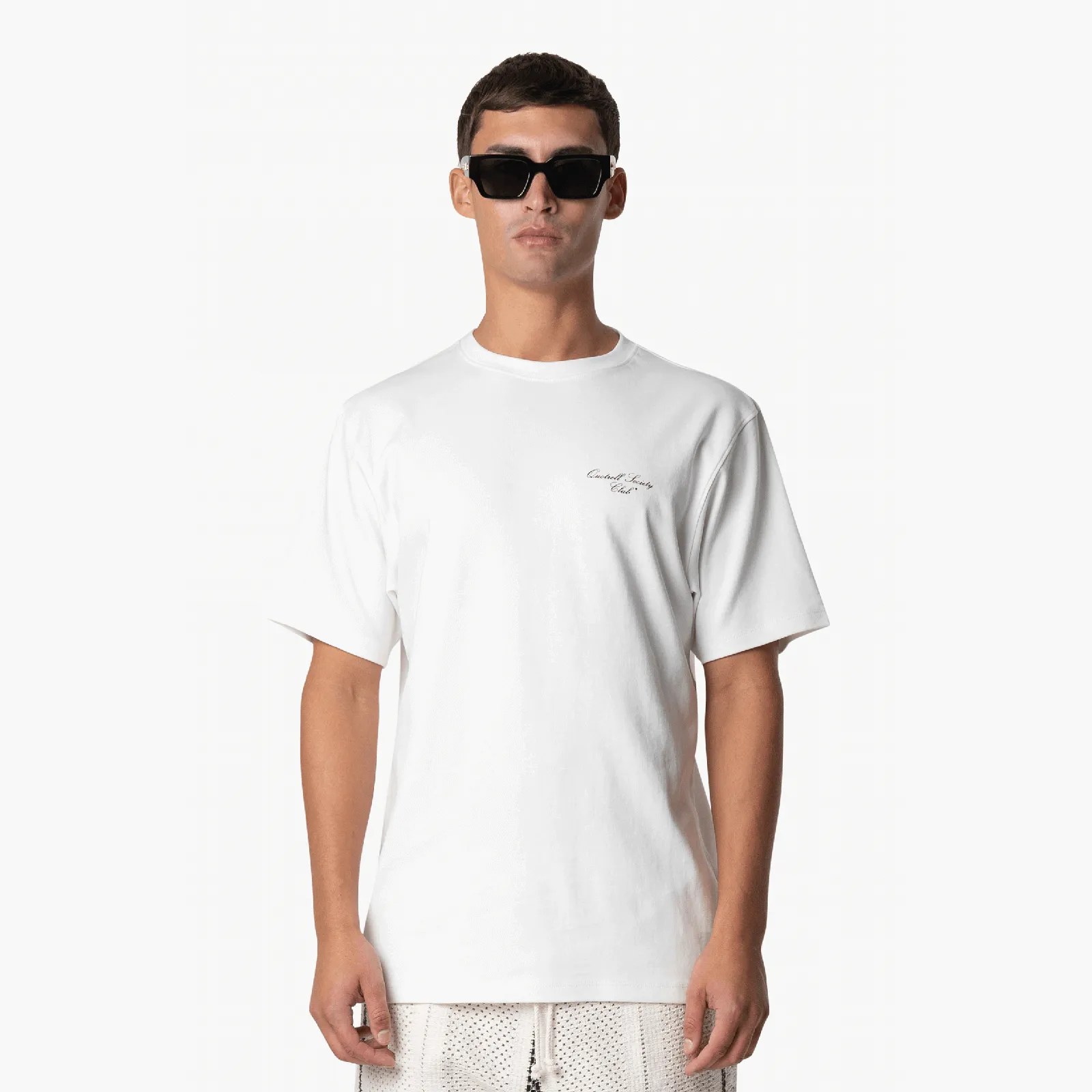 SOCIETY CLUB TEE | WHITE/BLACK
