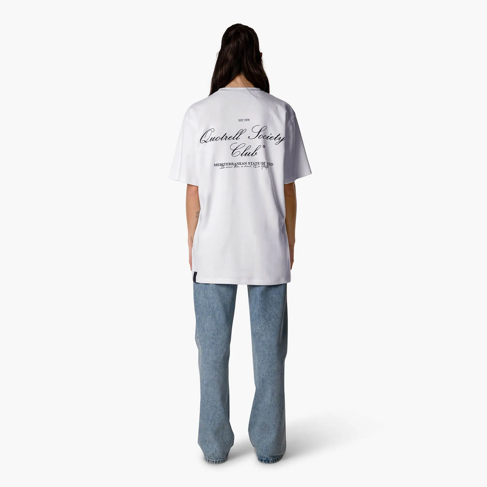 SOCIETY CLUB TEE | WHITE/BLACK