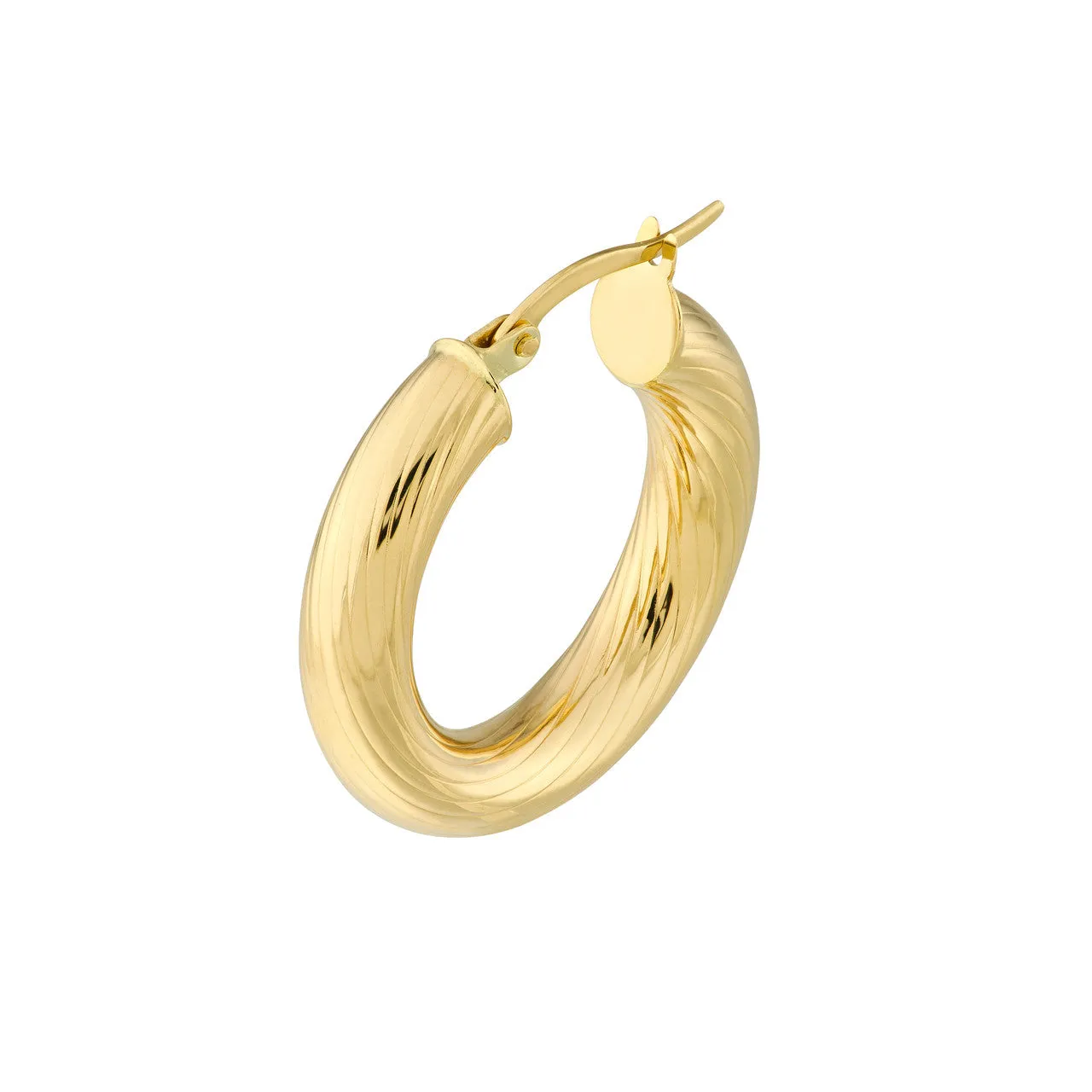 Soft Lined Design Round Hoop Earrings