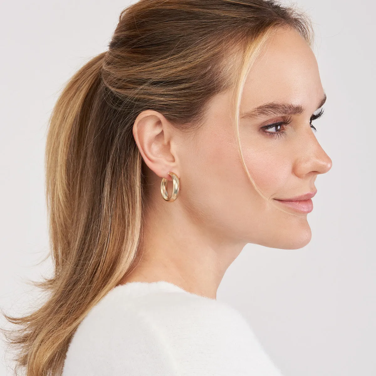Soft Lined Round Hoop Earrings