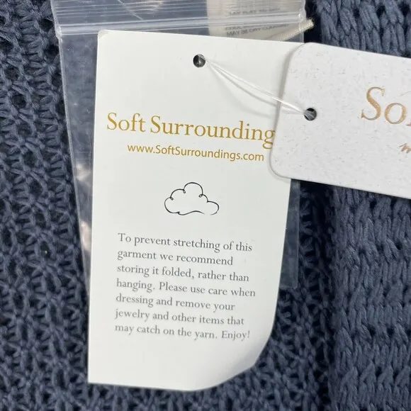 Soft Surroundings Wrap Sweater Blue Take it Easy Women's Size OS NWT