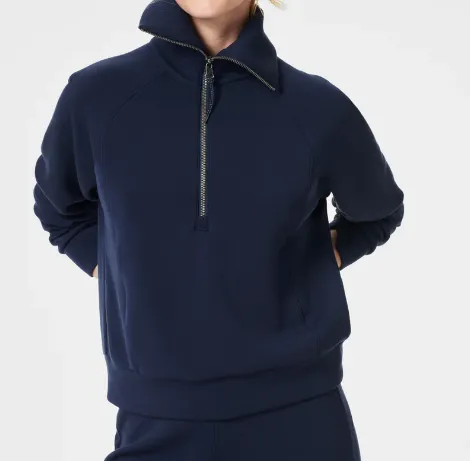 Spanx Airessentials Half Zip - Timeless Navy