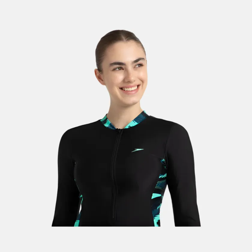 Speedo Endurance 10 Two Piece Women's Closedback Full Body Suit -Black/Dark Teal