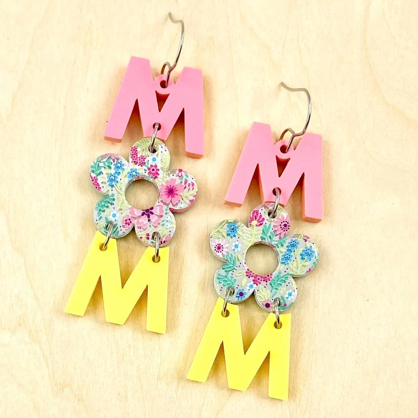 Spring Floral Mom Acrylics -Mother's Day Earrings