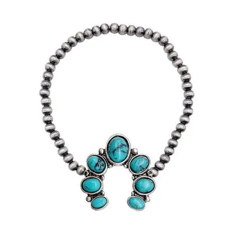 Squash Blossom Gemstone Navajo Pearl Bracelet