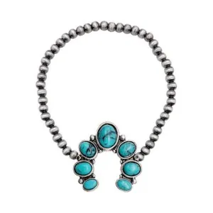 Squash Blossom Gemstone Navajo Pearl Bracelet