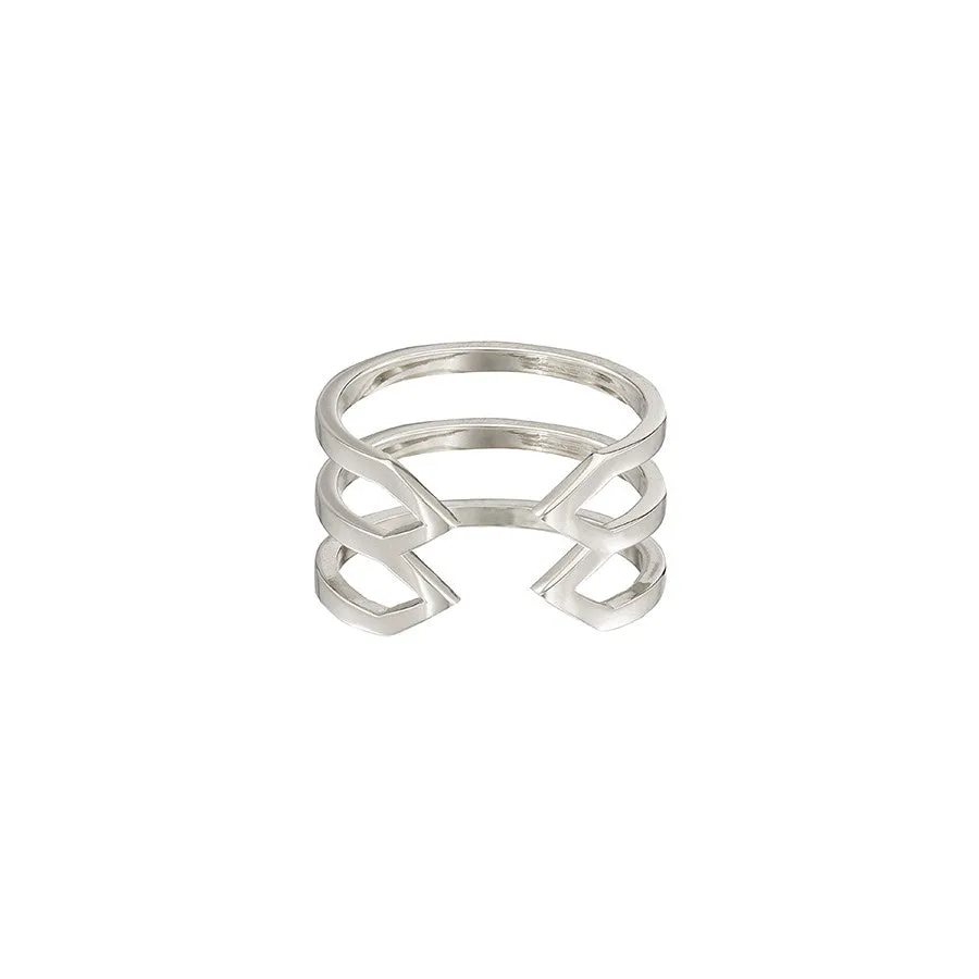Stacked Dagger Ring - Midi | White Gold
