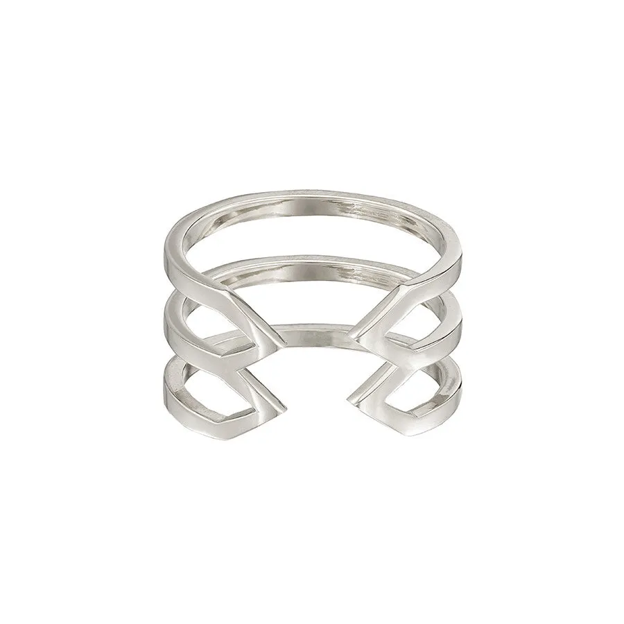 Stacked Dagger Ring | White Gold
