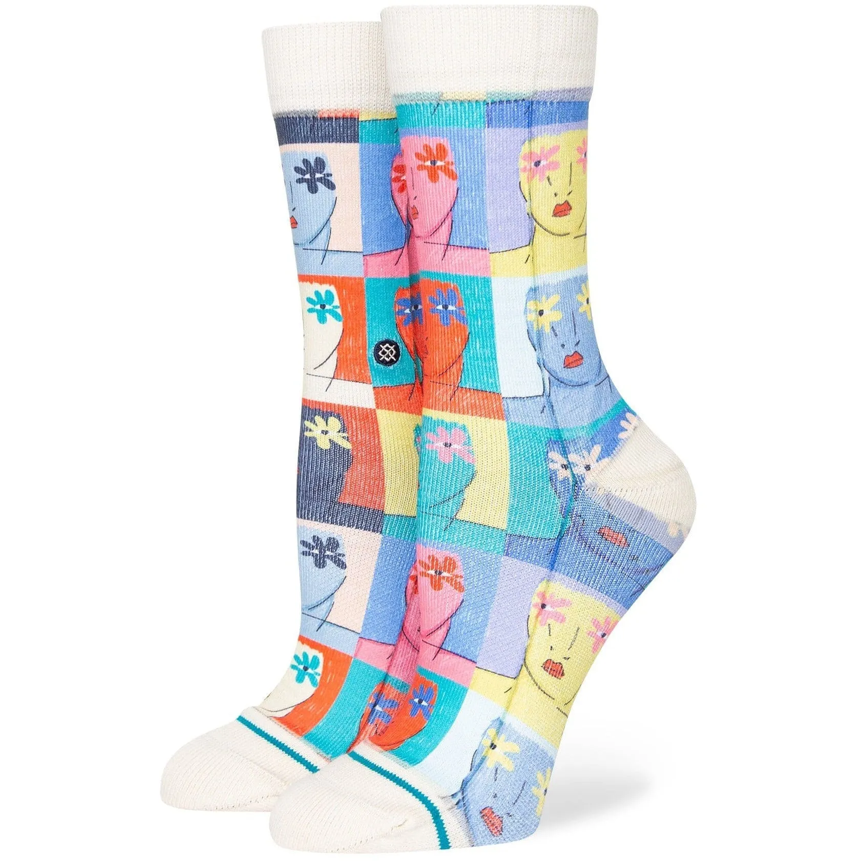 Stance Womens Flower Faces Crew Socks
