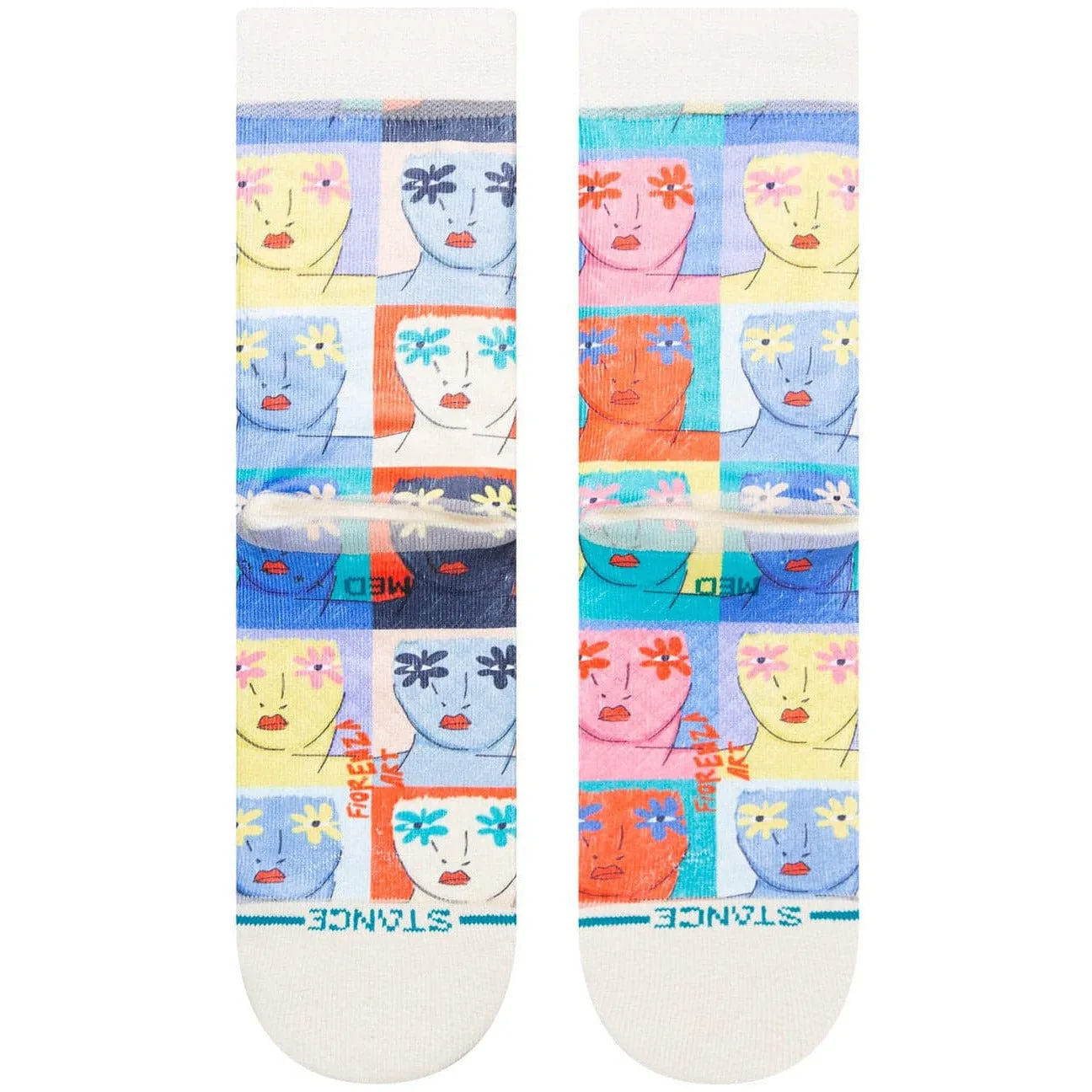 Stance Womens Flower Faces Crew Socks