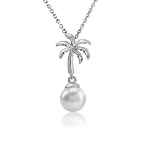 Sterling Silver Alamea Hawaii Pearl Palm Tree Pendant
