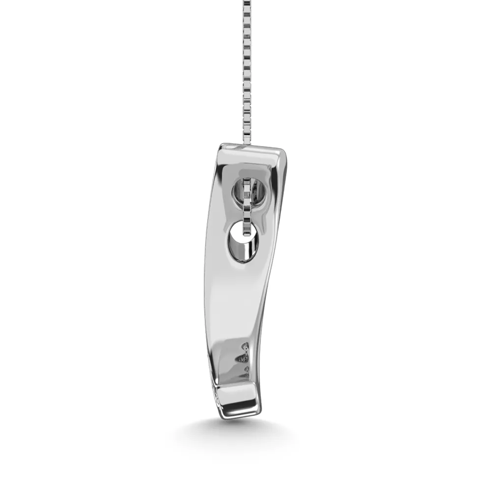 Sterling Silver Diamond 1/10 CT TW Moon Pendant
