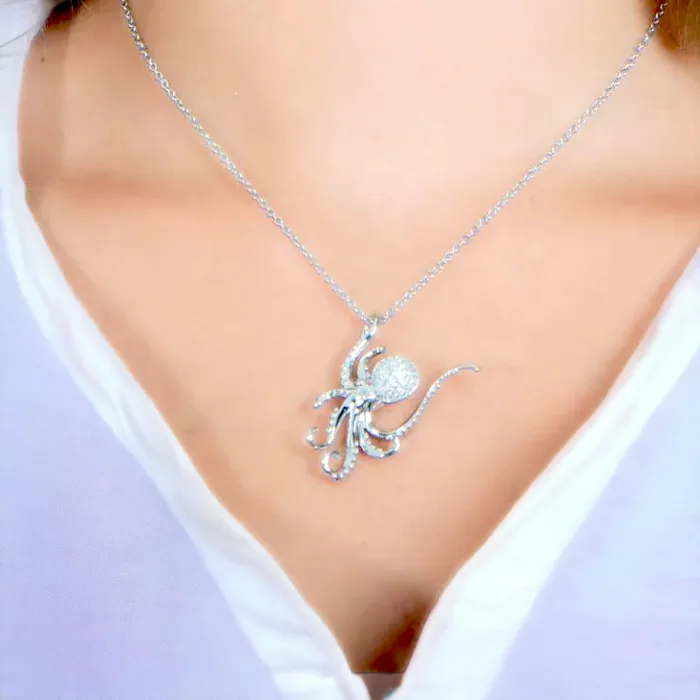 Sterling Silver Octopus Pendant by Alamea