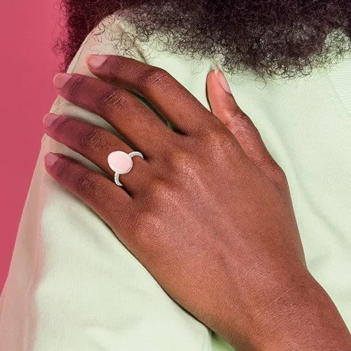 Sterling Silver Rose Quartz Oval Ring