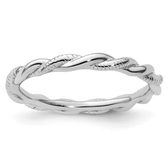 Sterling Silver Stackable Expressions Twist Band Ring